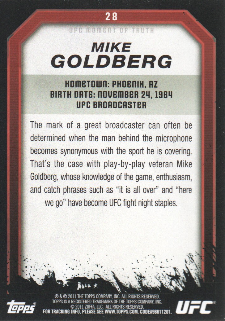 2011 Topps UFC Moment of Truth BASE MMA Cards Pick from List - Picture 39 of 275