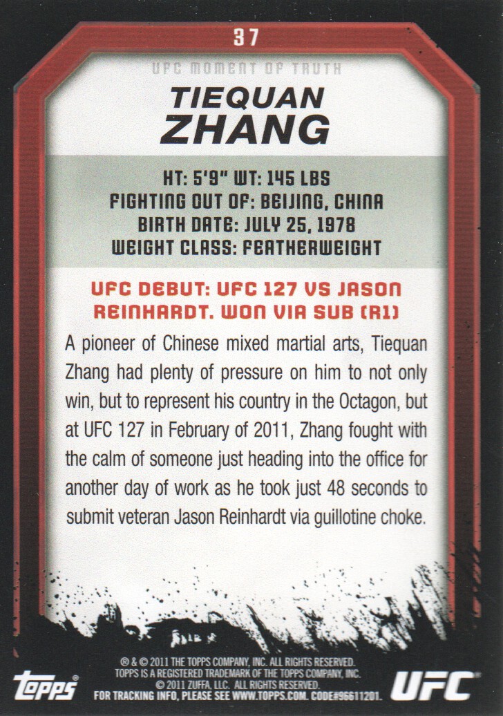 2011 Topps UFC Moment of Truth BASE MMA Cards Pick from List - Picture 51 of 275