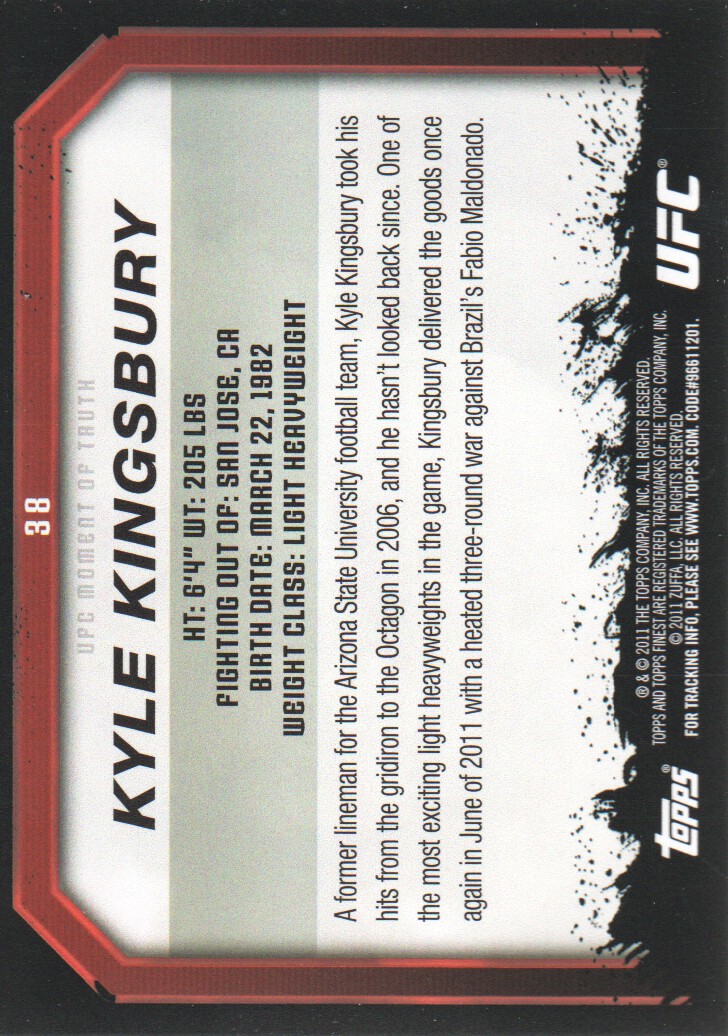 2011 Topps UFC Moment of Truth BASE MMA Cards Pick from List - Picture 53 of 275
