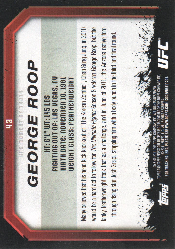 2011 Topps UFC Moment of Truth BASE MMA Cards Pick from List - Picture 59 of 275