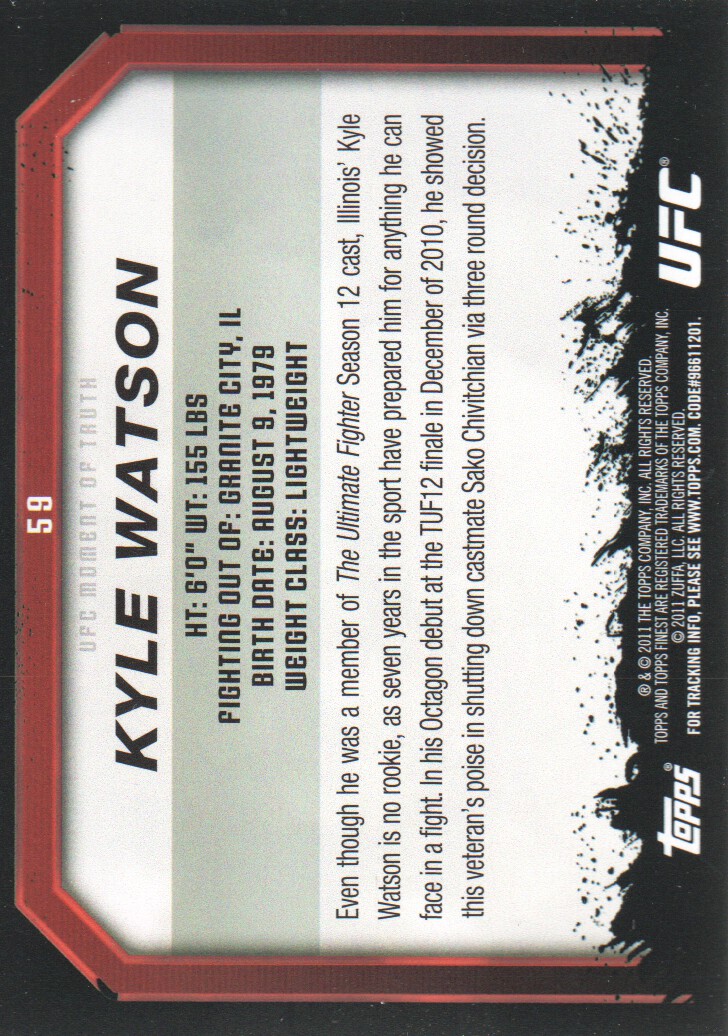 2011 Topps UFC Moment of Truth BASE MMA Cards Pick from List - Picture 77 of 275
