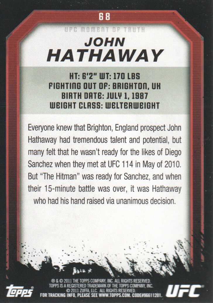 2011 Topps UFC Moment of Truth BASE MMA Cards Pick from List - Picture 87 of 275