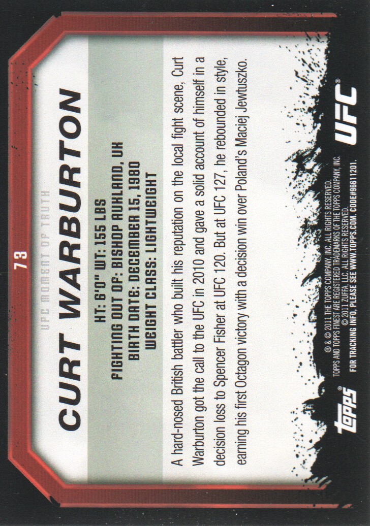 2011 Topps UFC Moment of Truth BASE MMA Cards Pick from List - Picture 91 of 275