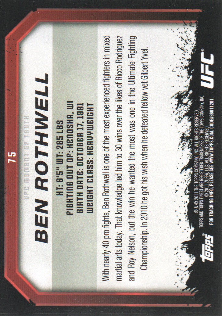 2011 Topps UFC Moment of Truth BASE MMA Cards Pick from List - Picture 95 of 275