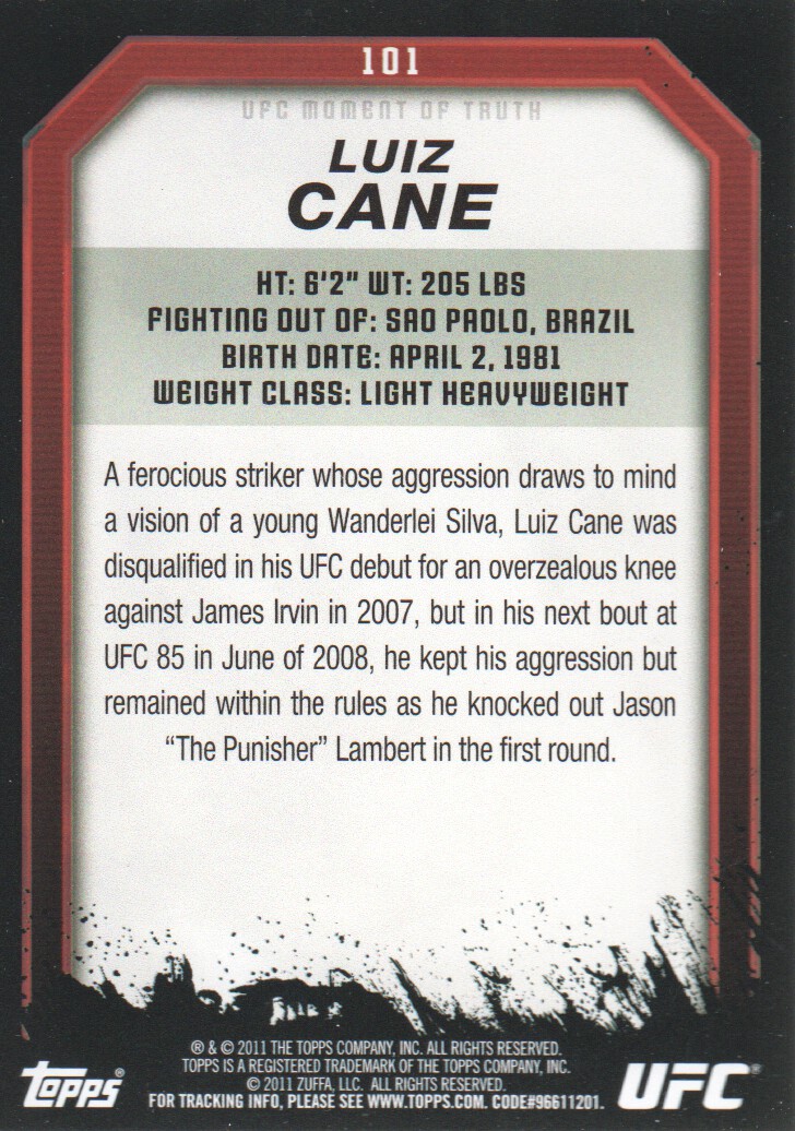 2011 Topps UFC Moment of Truth BASE MMA Cards Pick from List - Picture 119 of 275