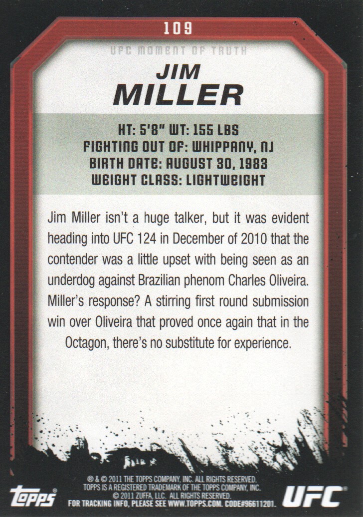 2011 Topps UFC Moment of Truth BASE MMA Cards Pick from List - Picture 129 of 275