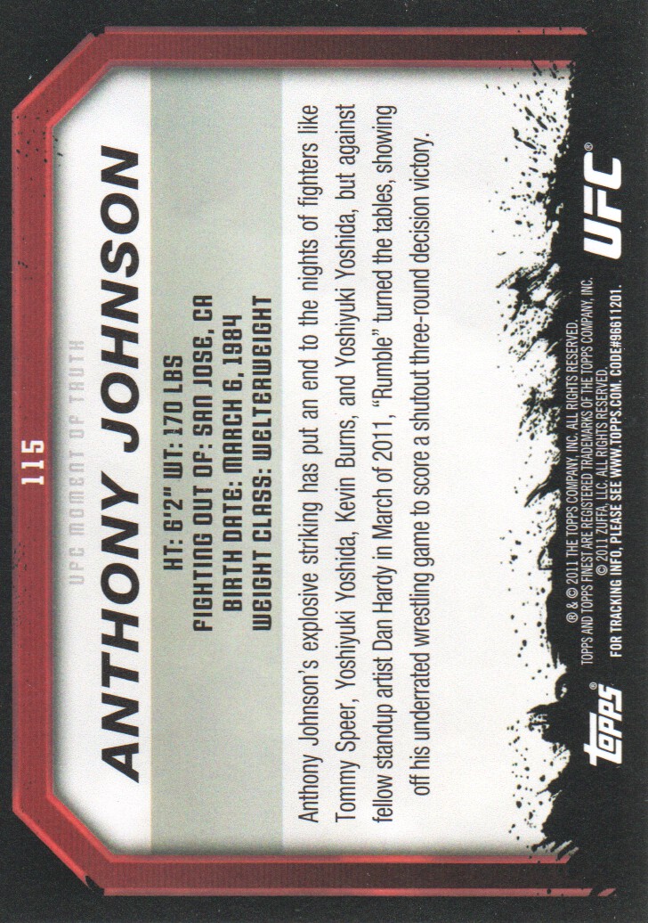 2011 Topps UFC Moment of Truth BASE MMA Cards Pick from List - Picture 141 of 275