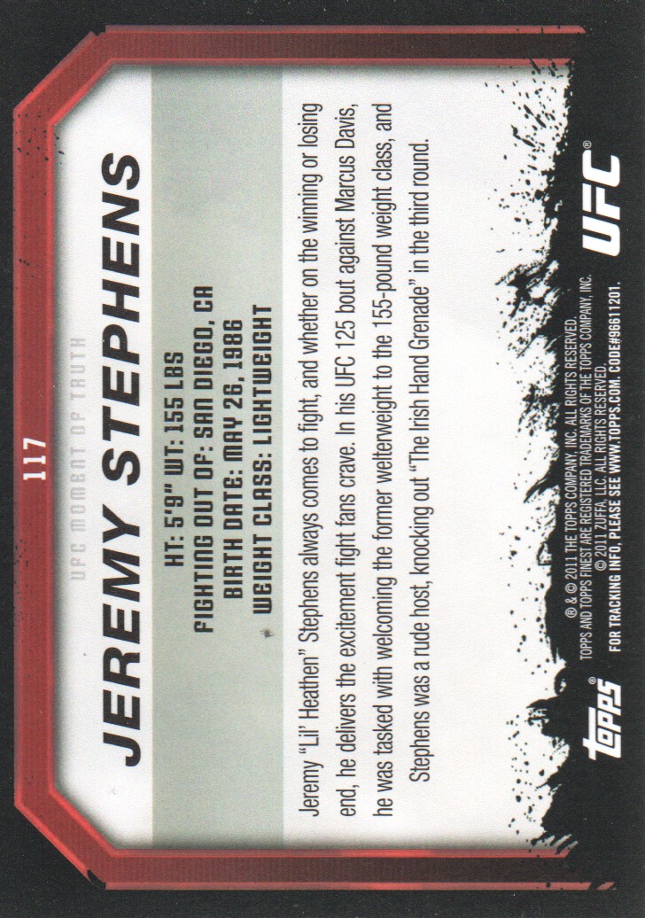 2011 Topps UFC Moment of Truth BASE MMA Cards Pick from List - Picture 143 of 275