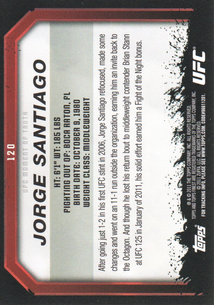 2011 Topps UFC Moment of Truth BASE MMA Cards Pick from List - Picture 145 of 275