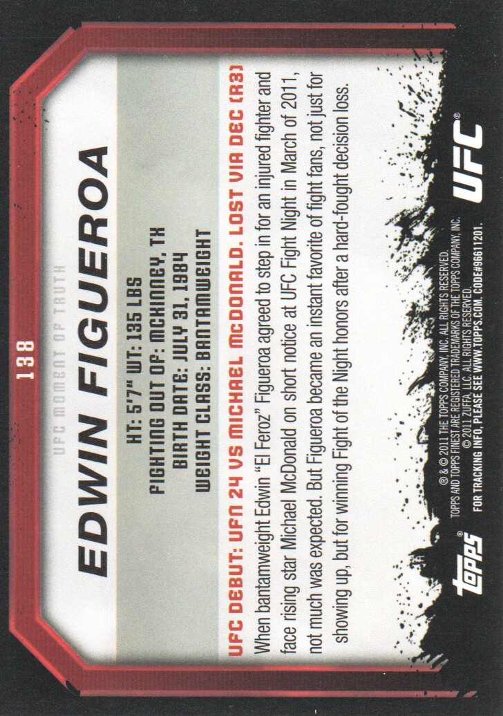 2011 Topps UFC Moment of Truth BASE MMA Cards Pick from List - Picture 163 of 275
