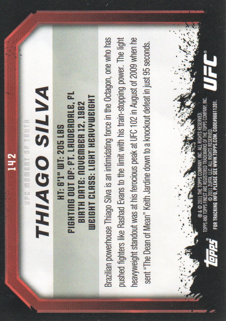 2011 Topps UFC Moment of Truth BASE MMA Cards Pick from List - Picture 169 of 275