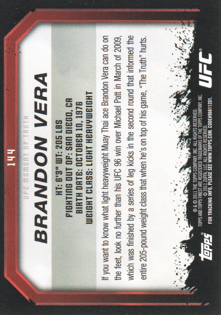 2011 Topps UFC Moment of Truth BASE MMA Cards Pick from List - Picture 173 of 275