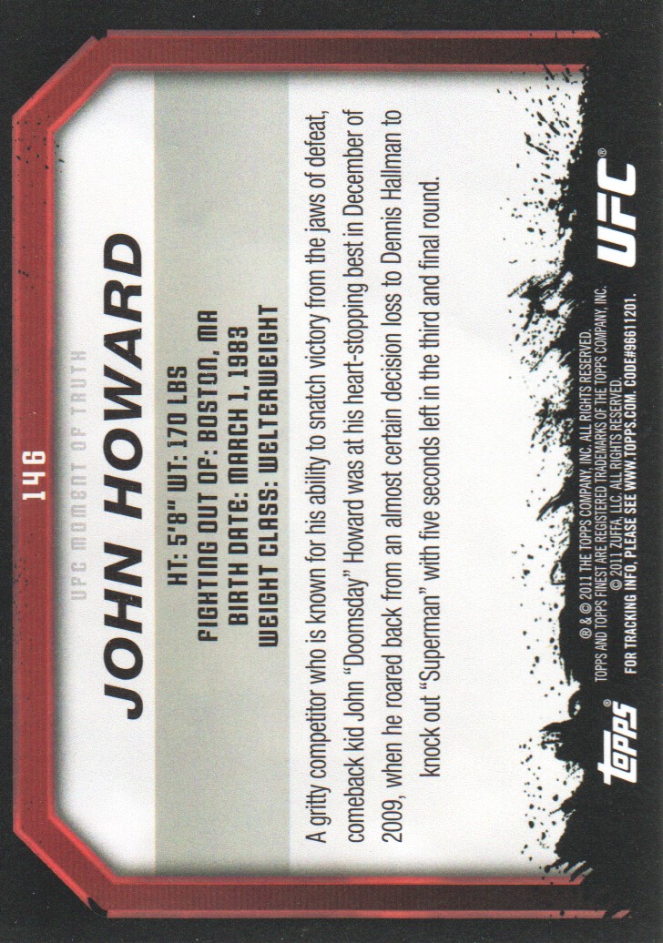 2011 Topps UFC Moment of Truth BASE MMA Cards Pick from List - Picture 175 of 275