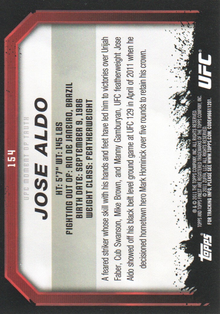 2011 Topps UFC Moment of Truth BASE MMA Cards Pick from List - Picture 185 of 275