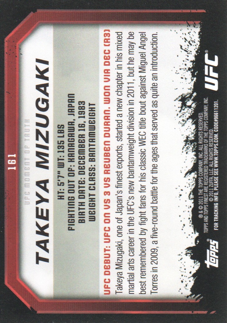 2011 Topps UFC Moment of Truth BASE MMA Cards Pick from List - Picture 193 of 275