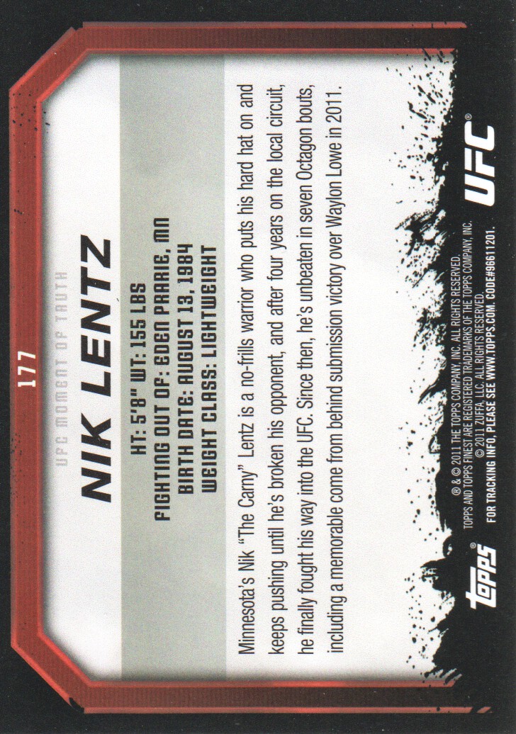 2011 Topps UFC Moment of Truth BASE MMA Cards Pick from List - Picture 217 of 275