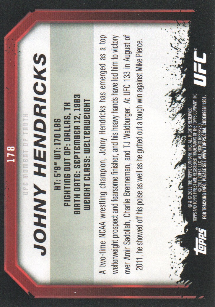 2011 Topps UFC Moment of Truth BASE MMA Cards Pick from List - Picture 219 of 275