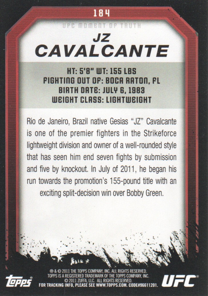 2011 Topps UFC Moment of Truth BASE MMA Cards Pick from List - Picture 225 of 275