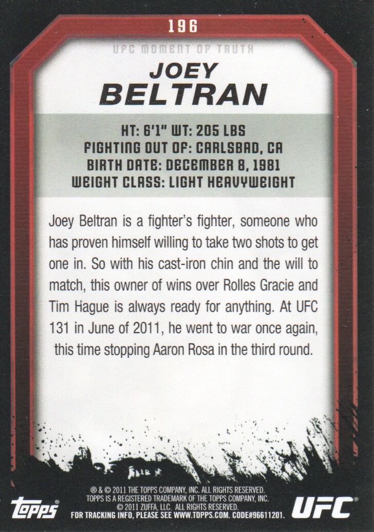 2011 Topps UFC Moment of Truth BASE MMA Cards Pick from List - Picture 243 of 275