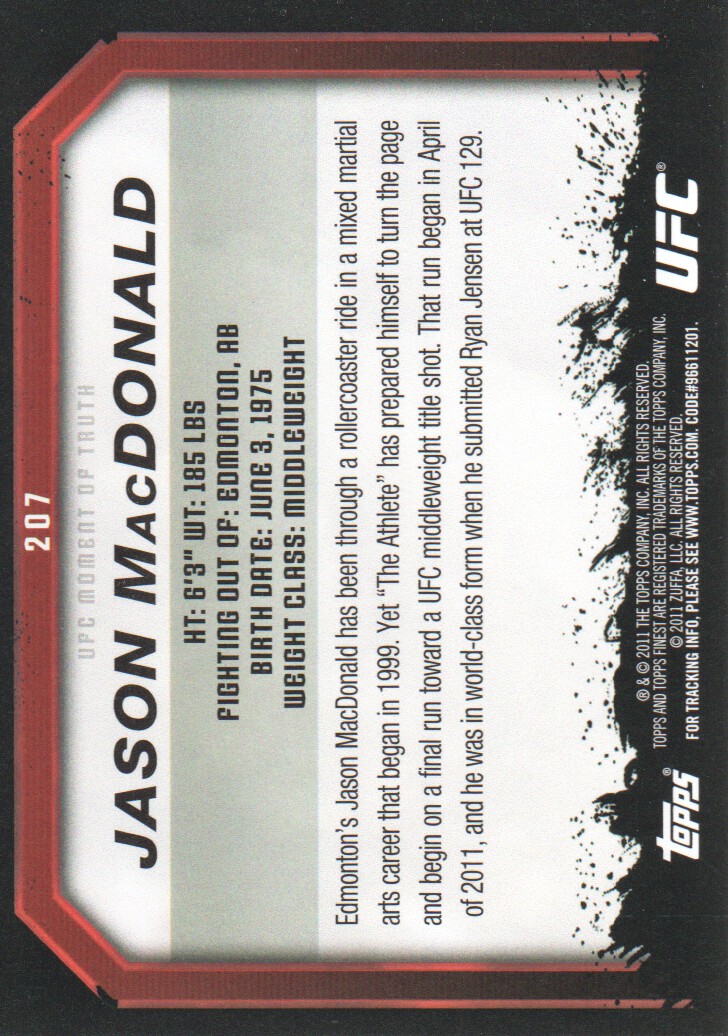 2011 Topps UFC Moment of Truth BASE MMA Cards Pick from List - Picture 257 of 275