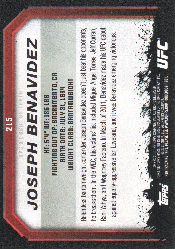 2011 Topps UFC Moment of Truth BASE MMA Cards Pick from List - Picture 269 of 275