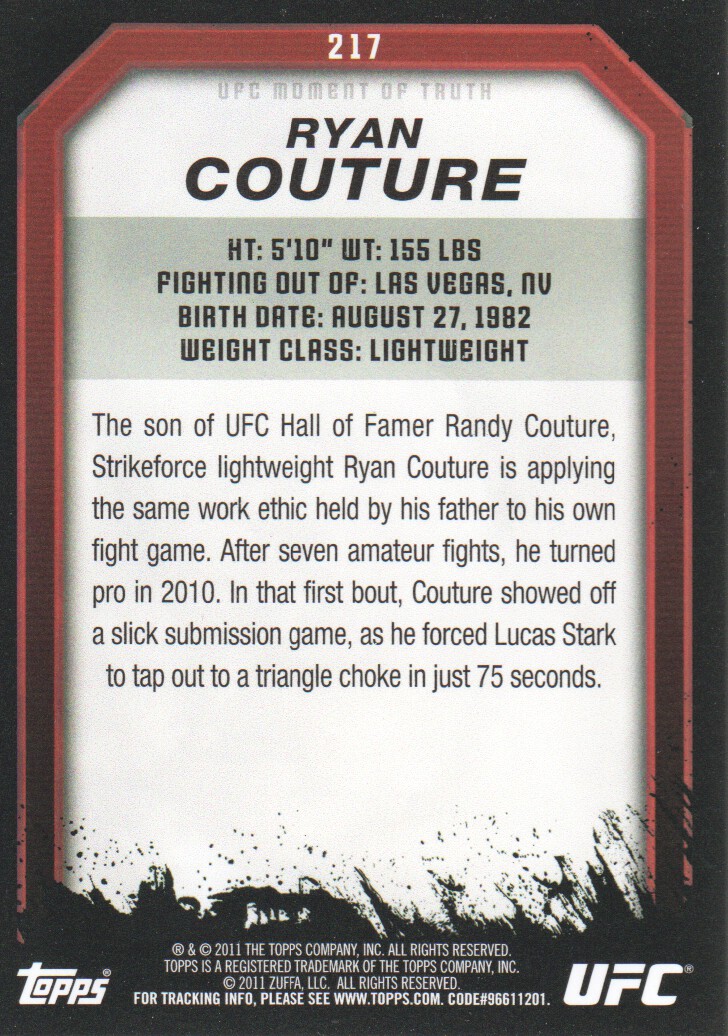 2011 Topps UFC Moment of Truth BASE MMA Cards Pick from List - Picture 273 of 275