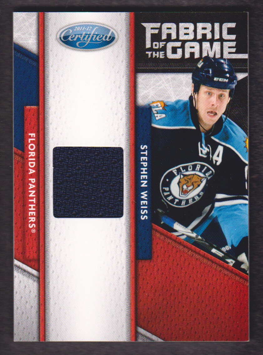 2011-12 Certified Fabric of the Game #63 Stephen Weiss/399