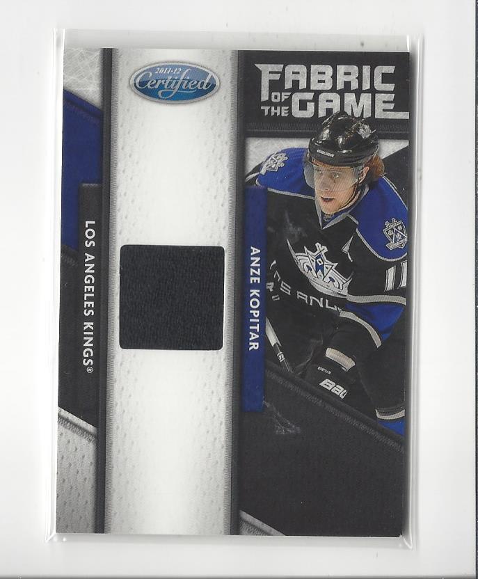 2011-12 Certified Fabric of the Game #68 Anze Kopitar/399