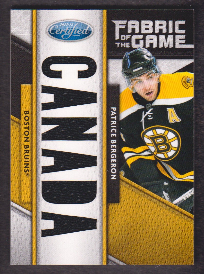 2011-12 Certified Fabric of the Game National Die Cut #11 Patrice Bergeron/25