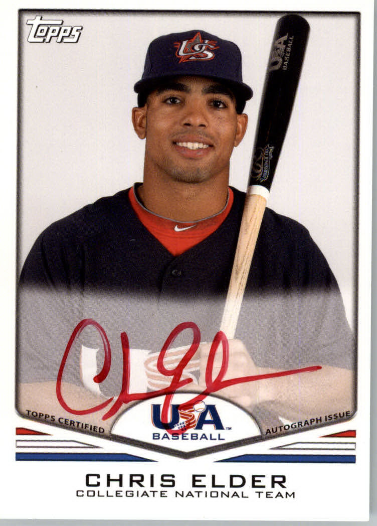 2011 USA Baseball Autographs Red #A4 Chris Elder