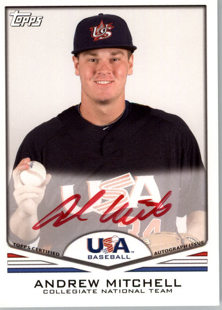 2011 USA Baseball Autographs Red #A15 Andrew Mitchell