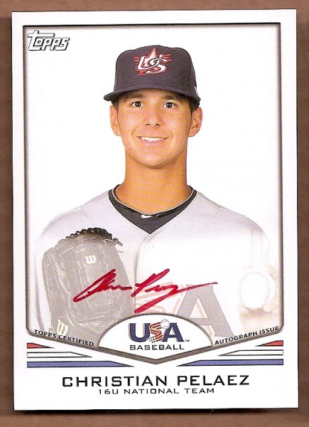 2011 USA Baseball Autographs Red #A36 Christian Pelaez