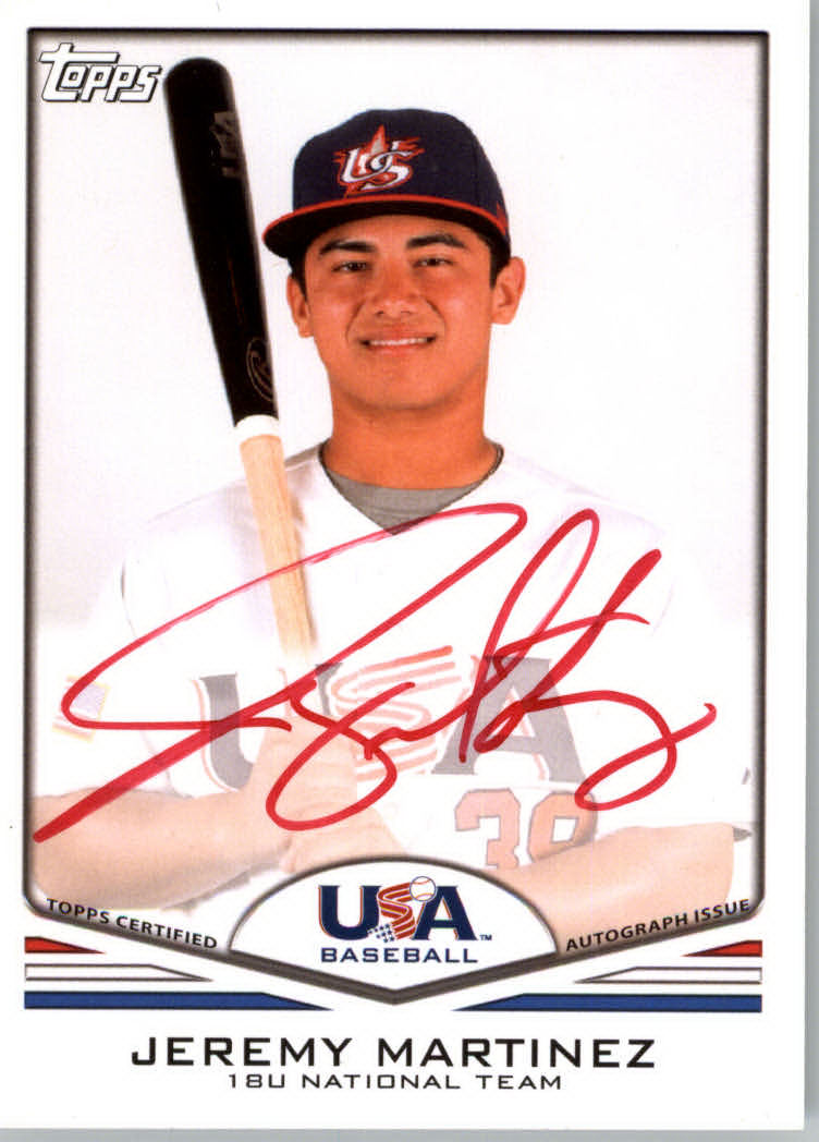 2011 USA Baseball Autographs Red #A57 Jeremy Martinez