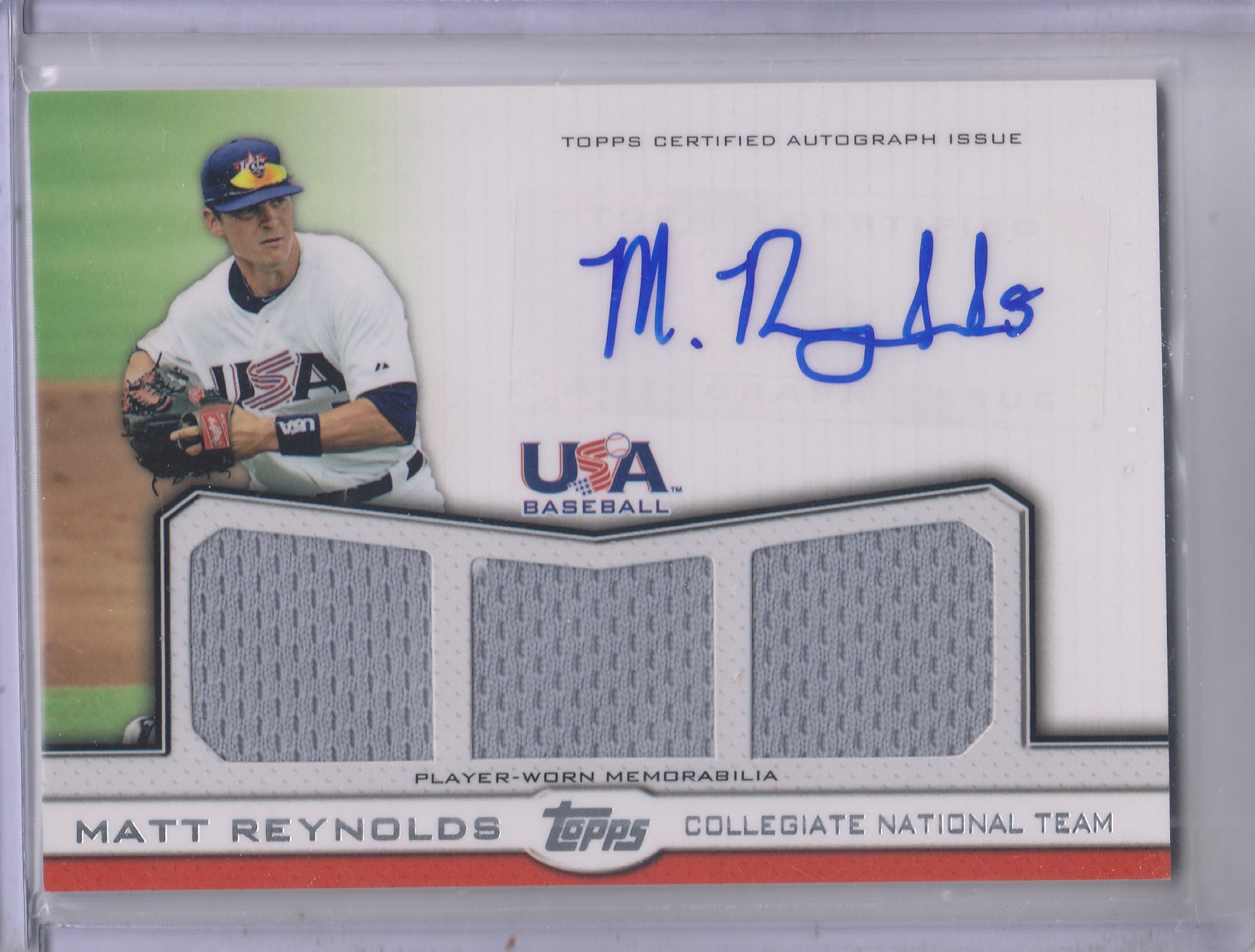 2011 USA Baseball Triple Jersey Autographs #MR Matt Reynolds/214