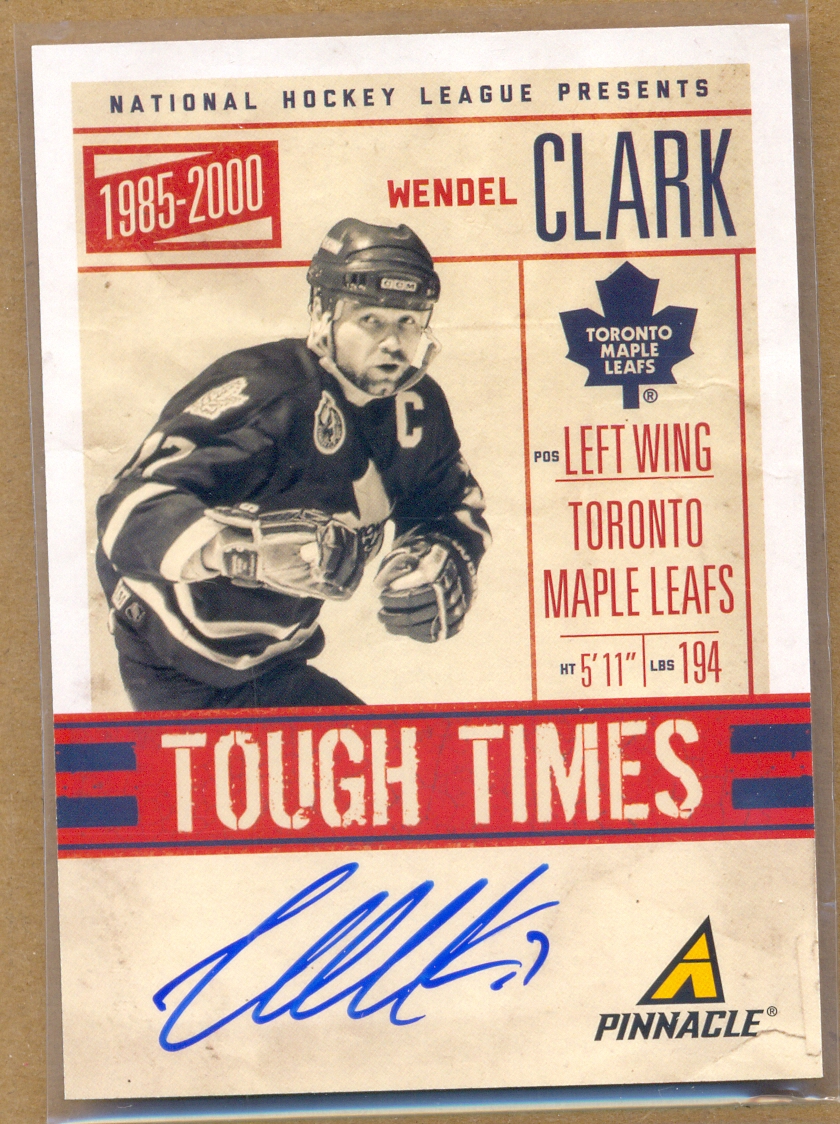 2011-12 Pinnacle Tough Times Autographs #1 Wendel Clark