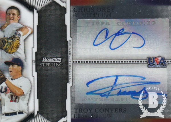 2011 Bowman Sterling Dual Autographs #OC Chris Okey/Troy Conyers