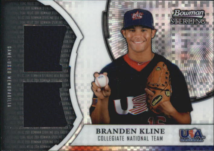 2011 Bowman Sterling USA Baseball Dual Relic X-Fractors #BK Branden Kline