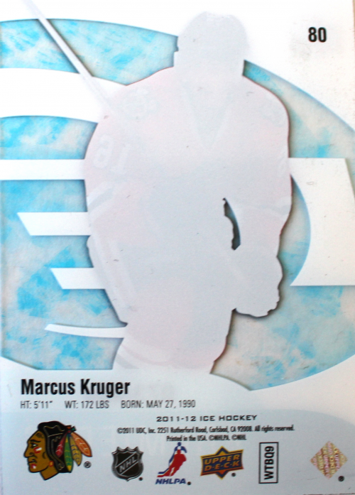 2011-12 Upper Deck Ice #80 Marcus Kruger RC back image