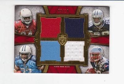 2011 Topps Supreme Rookie Relic Quad Combos Red #WMHR Ryan Williams/DeMarco Murray/Jamie Harper/Stevan Ridley