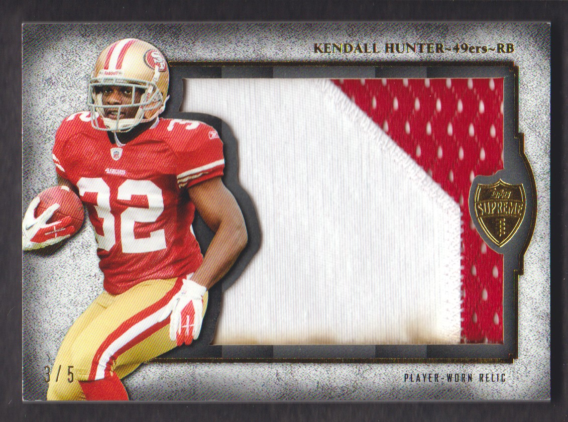 2011 Topps Supreme Rookie Relic Die Cuts Platinum Patch #SRDCKH Kendall Hunter