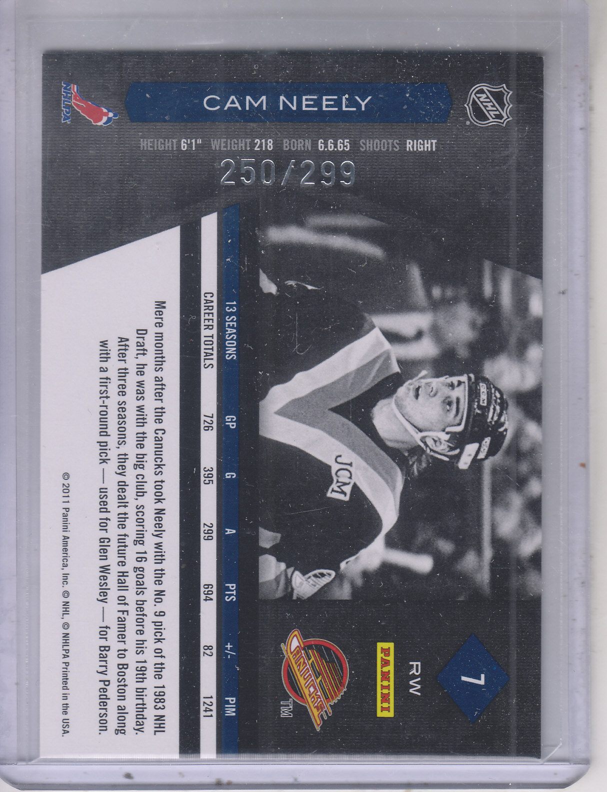 2011-12 Limited #7 Cam Neely back image