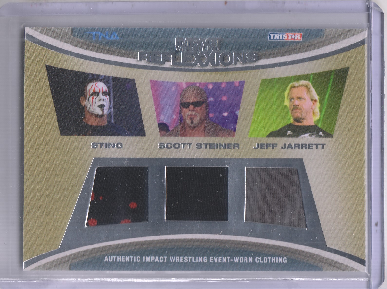 2012 TRISTAR TNA Impact Reflexxions Triple Memorabilia Silver #M32 Sting/Scott Steiner/Jeff Jarrett