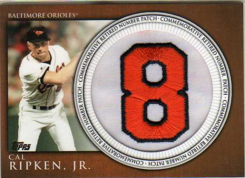 Cal Ripken, Jr.直書き直筆サイン パッチカード 2012 Topps Retired Number Patches #CR Cal Ripken Jr