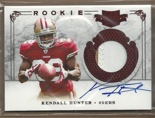 2011 Panini Plates and Patches #231 Kendall Hunter JSY AU/499 RC