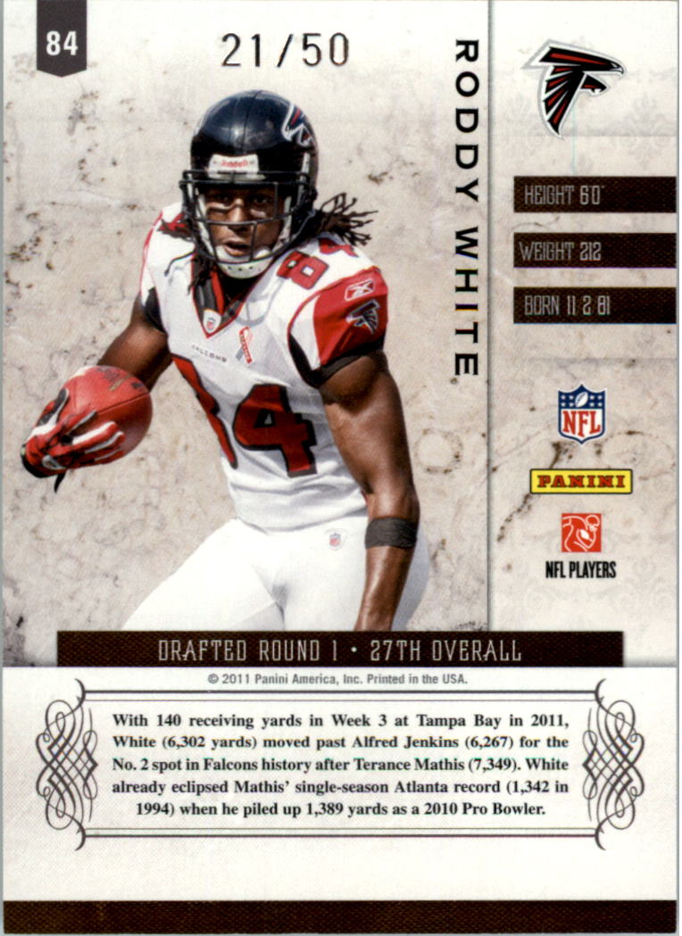 2011 Panini Plates and Patches Gold #84 Roddy White back image