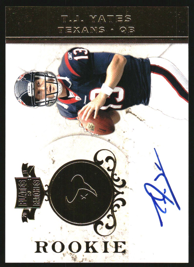 2011 Panini Plates and Patches Signatures Gold #176 T.J. Yates/25