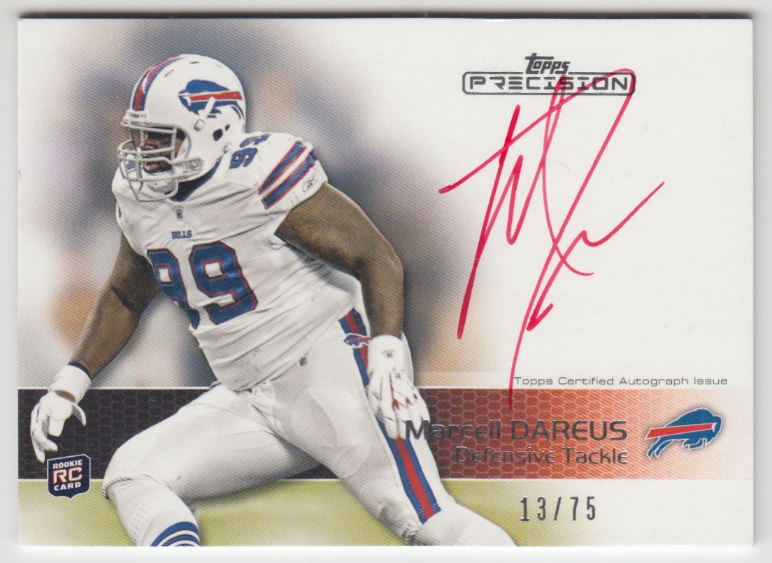 2011 Topps Precision Rookie Autographs Red Ink #111 Marcell Dareus