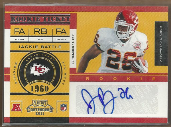 2011 Playoff Contenders #176 Jackie Battle AU RC