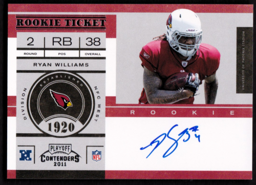 2011 Playoff Contenders #209A Ryan Williams AU RC