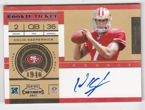 2011 Playoff Contenders #227A Colin Kaepernick AU RC